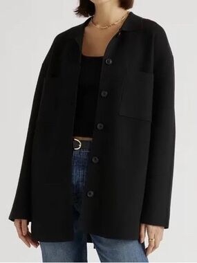 Quince Women's Eco-Knit Milano Stitch Oversized Viscose Shirt Jacket